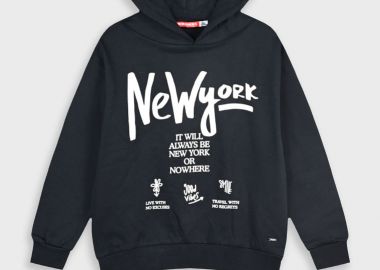 Μπλούζα φούτερ με κουκούλα για κορίτσι | ΜΑΥΡΟ - Energiers - 